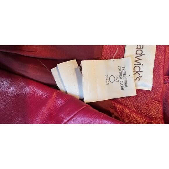 Vintage Chadwicks 100% Leather Fushcia Blazer Jacket Coat Womens Small 80s - Picture 6 of 7